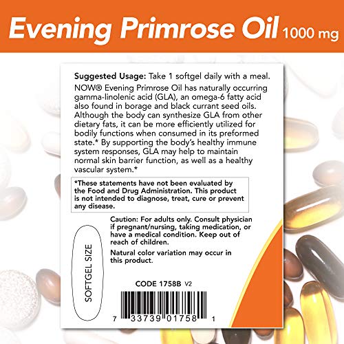 NOW Supplements, Evening Primrose Oil 1000 mg, Cold Pressed, Hexa...