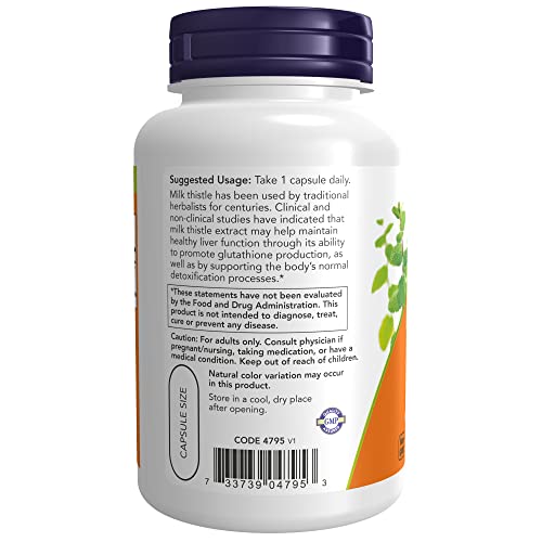 NOW Supplements, Milk Thistle Extract, Extra Strength 750 mg, Sil...