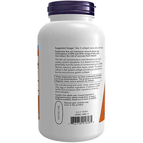 NOW Supplements, Omega-3 180 EPA / 120 DHA, Molecularly Distilled...