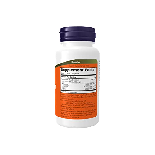 NOW Supplements, Pancreatin 10X 200 mg with naturally occurring P...