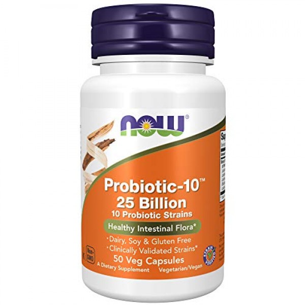 NOW Supplements Probiotic-10 25 Billion with 10 Probiotic Strain ...