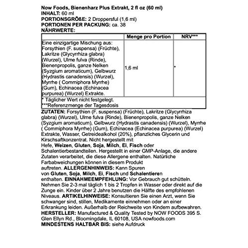 NOW Supplements, Propolis Plus Extract Liquid with Dropper, Herba...