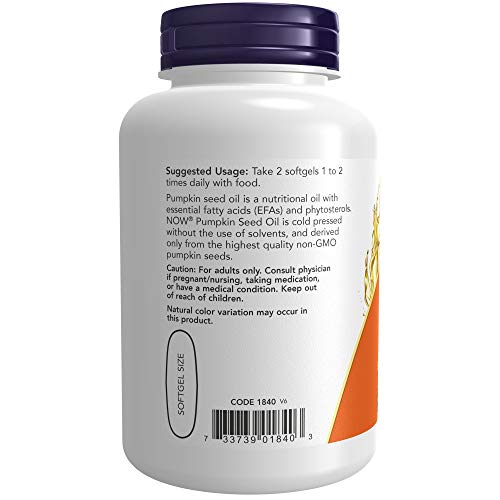 NOW Supplements, Pumpkin Seed Oil 1000 mg with Essential Fatty Ac...