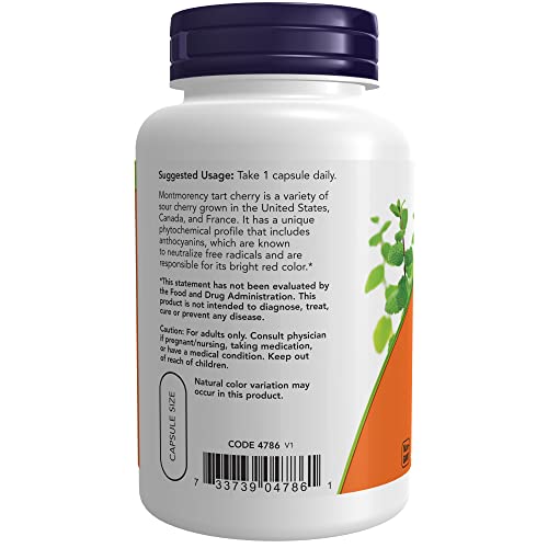 NOW Supplements, Tart Cherry Prunus cerasus 500 mg, 50:1 Concen...