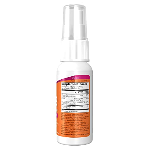 NOW Supplements, Vitamin B-12 Liposomal Spray with Folic Acid, TM...