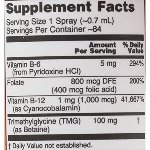 NOW Supplements, Vitamin B-12 Liposomal Spray with Folic Acid, TM...