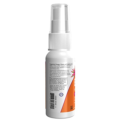 NOW Supplements, Vitamin B-12 Liposomal Spray with Folic Acid, TM...