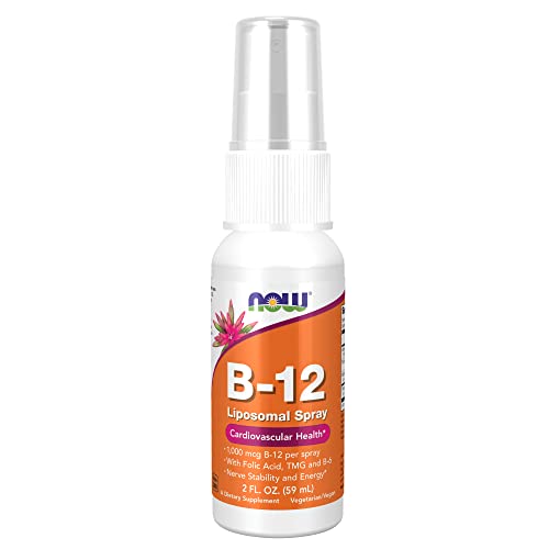 NOW Supplements, Vitamin B-12 Liposomal Spray with Folic Acid, TM...