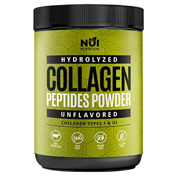 NUI Hydrolyzed Collagen Peptides Powder Supports Hair, Skin, Join...