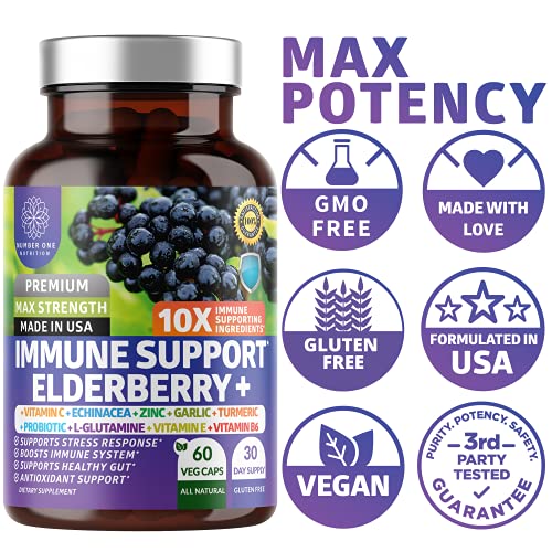N1N Premium Immune System Booster 10 Potent Ingredients with El...