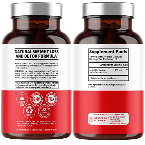N1N Premium Kidney Support and Apple Cider Vinegar Capsules, All ...