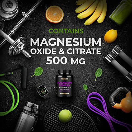 Magnesium Citrate & Oxide 500mg Complex Supplement - High Absorpt...