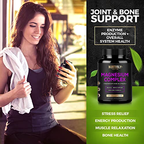 Magnesium Citrate & Oxide 500mg Complex Supplement - High Absorpt...