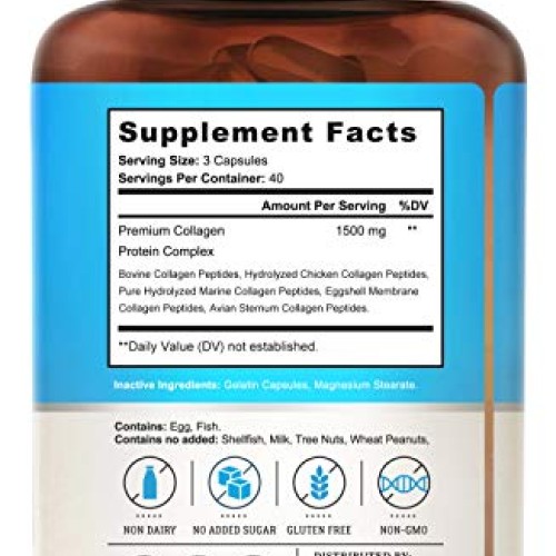 Multi Collagen Capsules Complex – High Absorption Collagen Peptid...