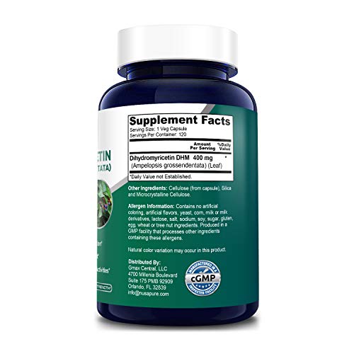 Dihydromyricetin DHM as Hovenia Dulcis Extract 400mg 120 Veggie...