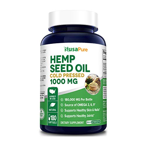 Hemp Seed Oil Capsules | 180,000 mg Per Bottle | 180 Softgels | N...