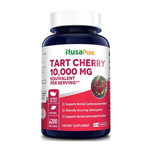 Tart Cherry 10,000mg - 200 Veggie Caps Vegan, Non-GMO & Gluten-F...