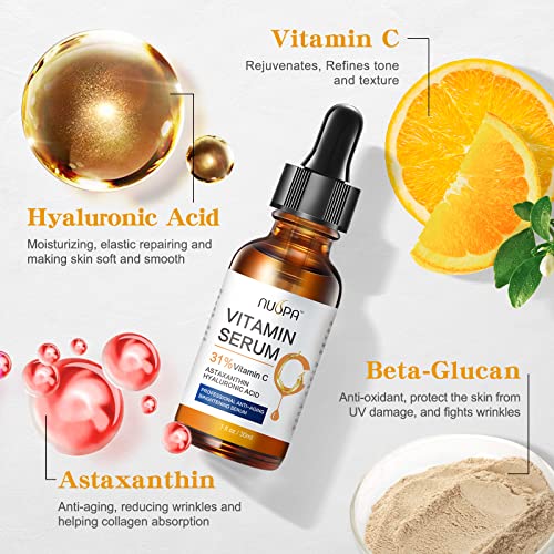 Vitamin C Serum for Face 2oz 31% Vitamin C Facial Moisturizer Ser...