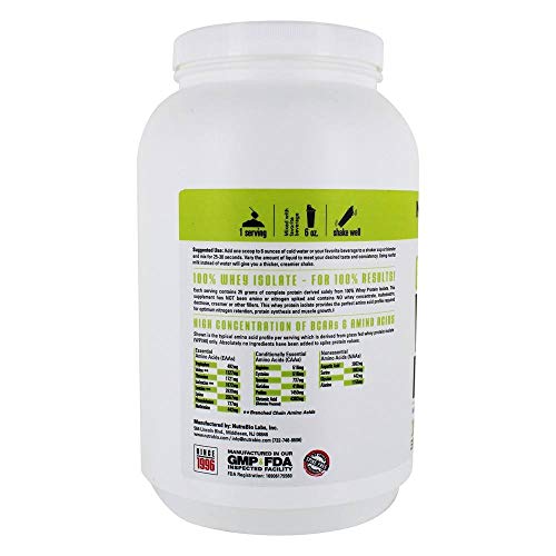 NutraBio Grass Fed Whey Isolate Protein Powder - 25G of Protein P...