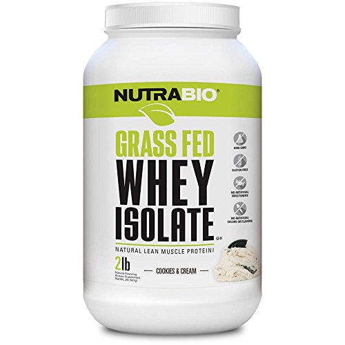NutraBio Grass Fed Whey Isolate Protein Powder - 25G of Protein P...