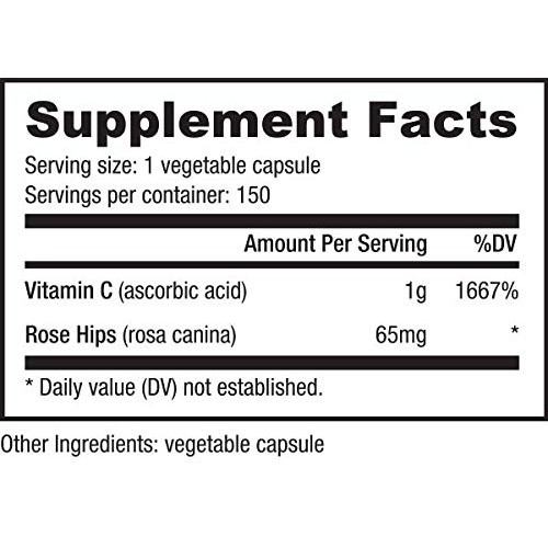 NutraBio Vitamin C with Rose Hips - Supports Healthy Bones, Teeth...