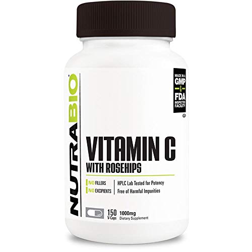 NutraBio Vitamin C with Rose Hips - Supports Healthy Bones, Teeth...