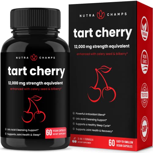 Organic Tart Cherry Extract Capsules | Tart Cherry Supplement wit...
