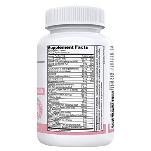 #1 Hair, Skin Nails Supplement with 5000mcg of Biotin, Keratin, C...