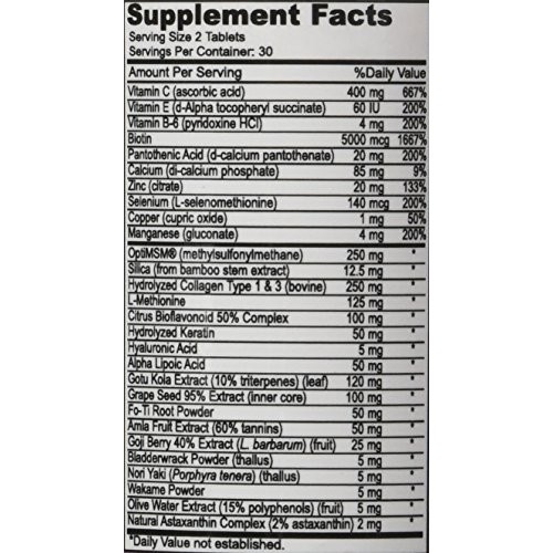 #1 Hair, Skin Nails Supplement with 5000mcg of Biotin, Keratin, C...