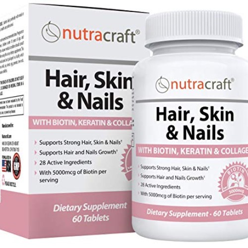 #1 Hair, Skin Nails Supplement with 5000mcg of Biotin, Keratin, C...
