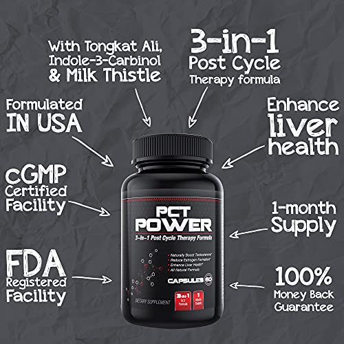 PCTPower #1 Post Cycle Therapy Supplement - 3-in-1 PCT Supplement...