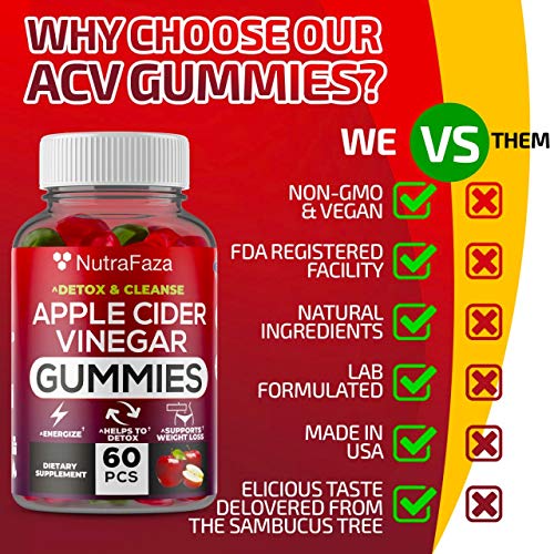 Vegan Apple Cider Vinegar Gummies - Formulated for Weight Loss, E...