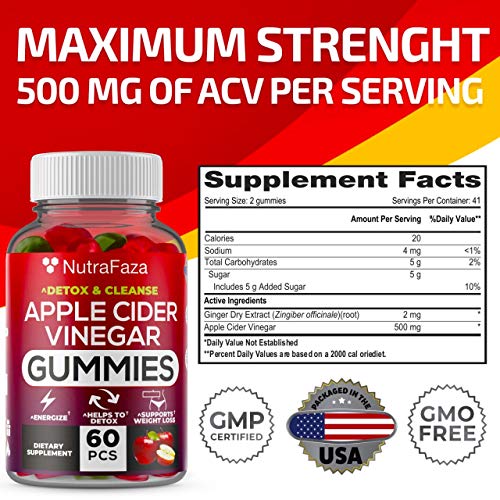 Vegan Apple Cider Vinegar Gummies - Formulated for Weight Loss, E...