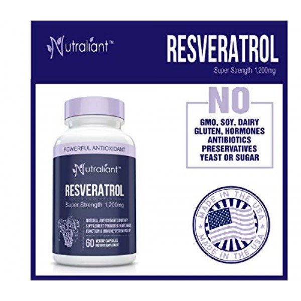 Resveratrol 1200mg Maximum Strength Supplement - Trans Resveratro...