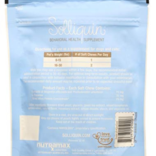 Solliquin Behavior Supplement for Dogs & Cats to help promote and...