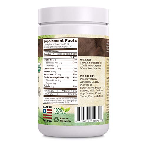 Nutri Essentials Organic Maca Root Powder 16 Oz - Supports Reprod...