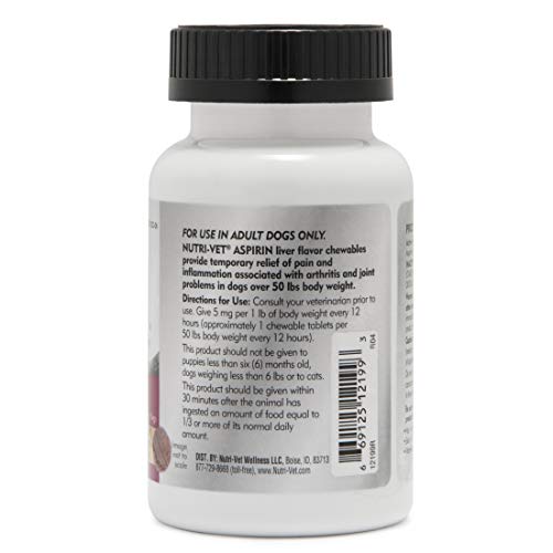 Nutri-Vet Aspirin Chewables for Large Dogs, 75 Count - Pack of 2
