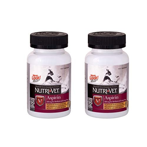 Nutri-Vet Aspirin Chewables for Large Dogs, 75 Count - Pack of 2