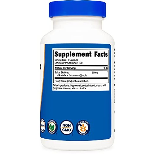 Nutricost Baikal Skullcap 500mg, 120 Capsules - Vegetarian Capsul...