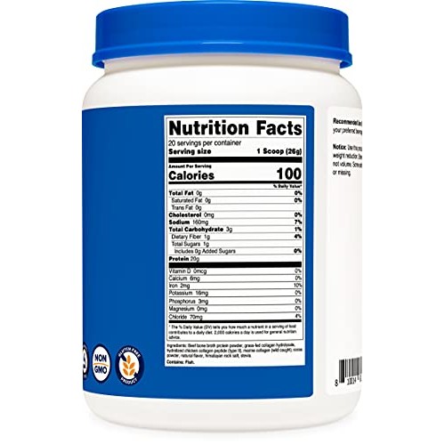 Nutricost Beef Bone Protein Powder + Multi Collagen 20 Servings...
