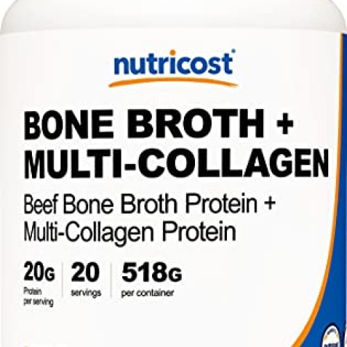 Nutricost Beef Bone Protein Powder + Multi Collagen 20 Servings...