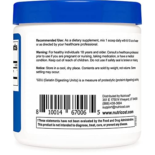 Nutricost Bromelain Powder 100 Grams - Bromelain 2400 GDU/g, No...
