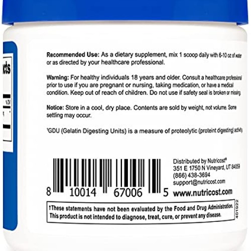 Nutricost Bromelain Powder 100 Grams - Bromelain 2400 GDU/g, No...
