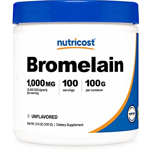 Nutricost Bromelain Powder 100 Grams - Bromelain 2400 GDU/g, No...