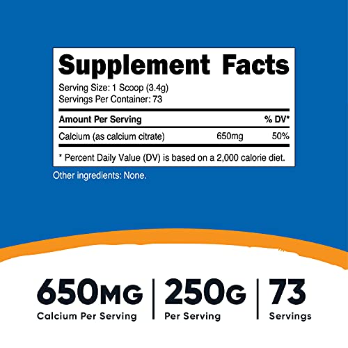 Nutricost Calcium Citrate Powder 250 Grams Unflavored