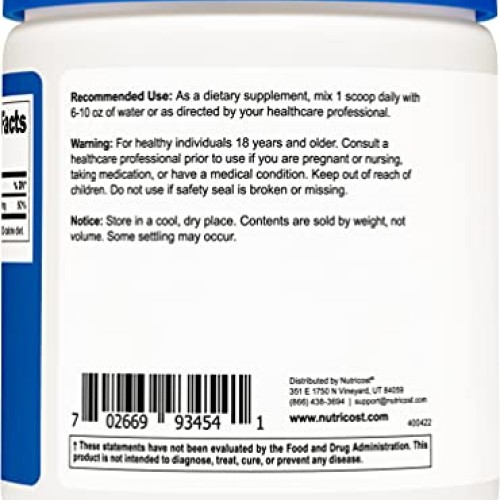 Nutricost Calcium Citrate Powder 250 Grams Unflavored