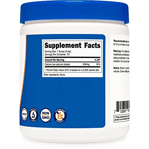 Nutricost Calcium Citrate Powder 250 Grams Unflavored