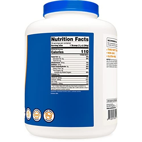 Nutricost Casein Protein Powder 5lb - Micellar Casein, Non-GMO, G...