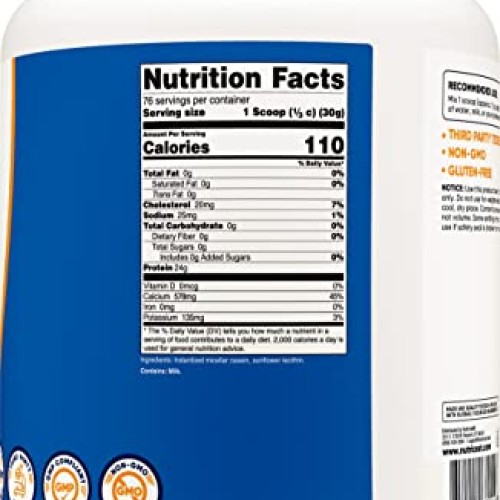 Nutricost Casein Protein Powder 5lb - Micellar Casein, Non-GMO, G...