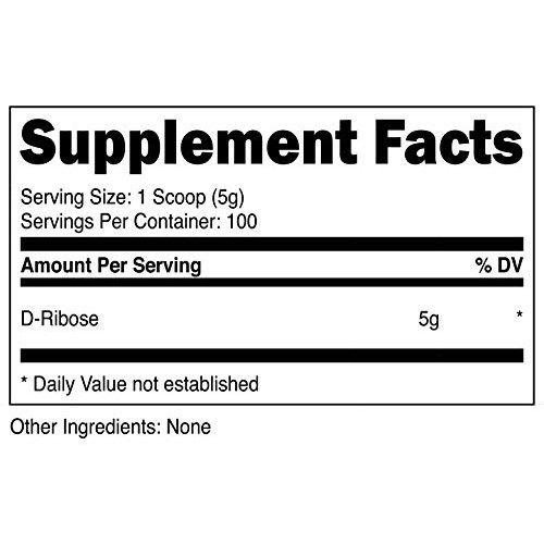 Nutricost D-Ribose Powder 500 Grams - 5000mg Per Serving, Non-GMO...